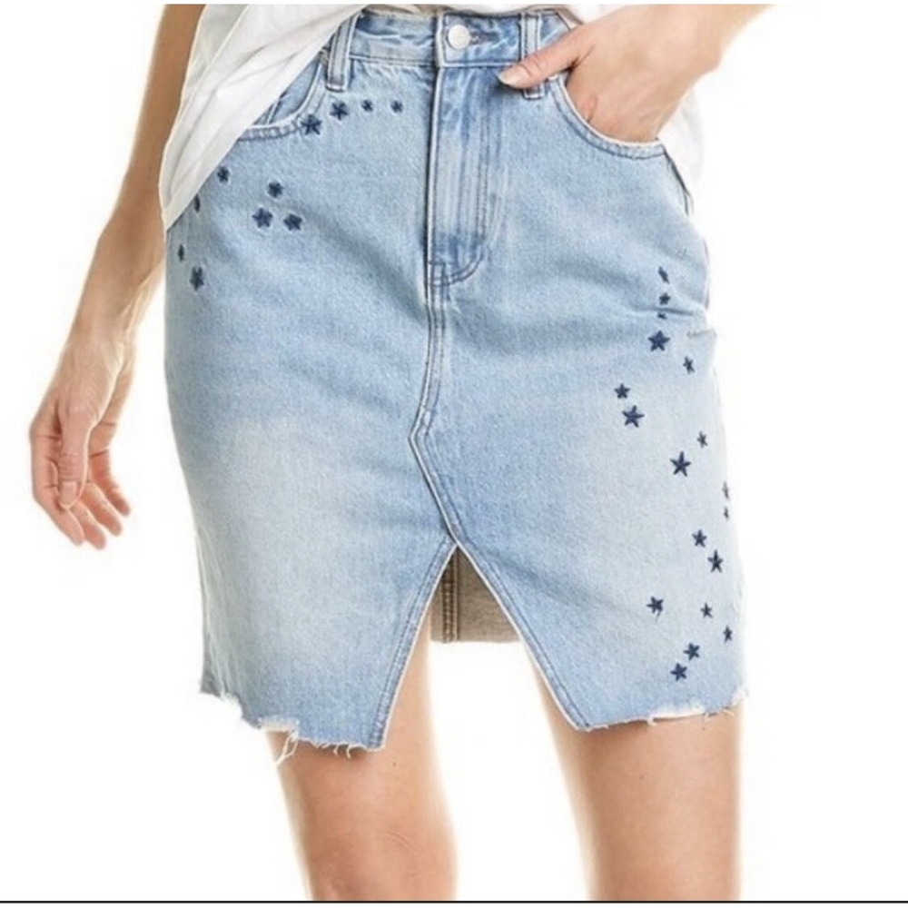Neon Blonde Denim Strutt Skirt‎ Starstruck Size 26